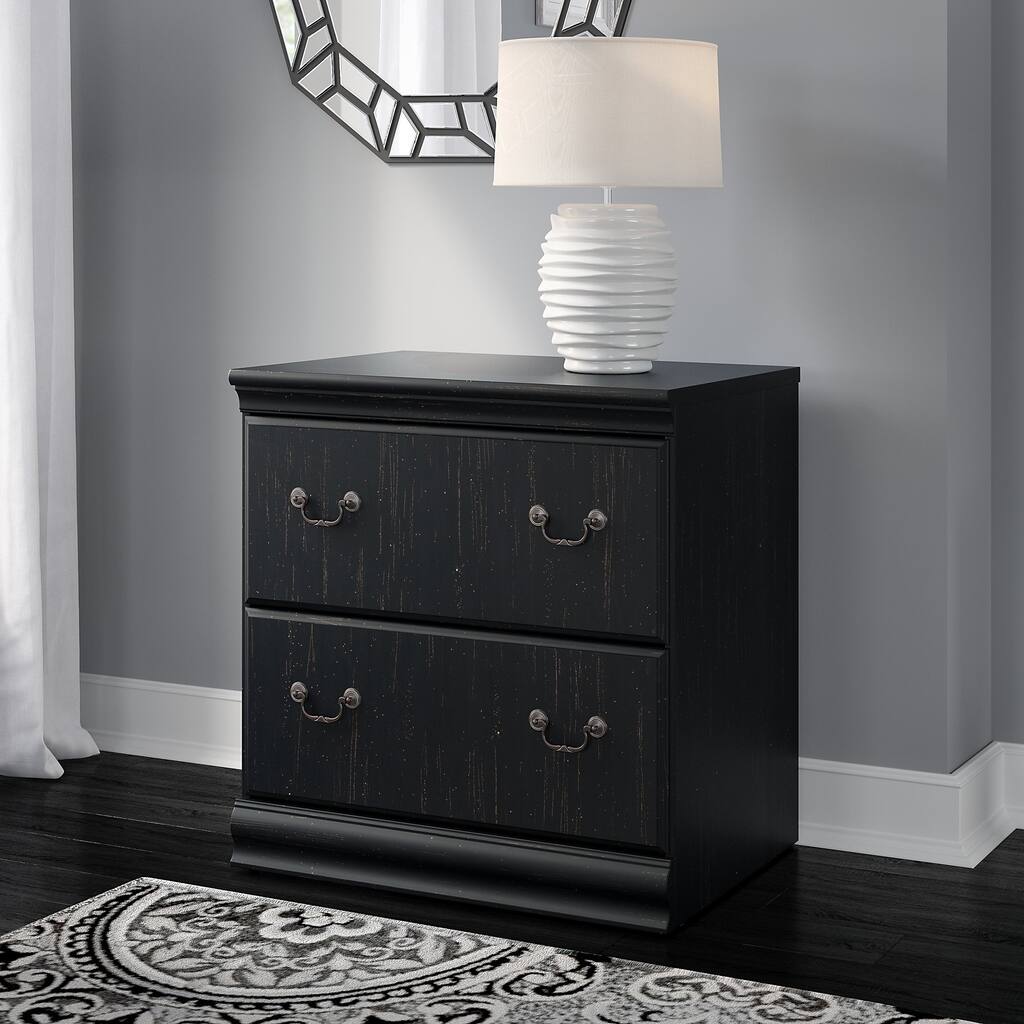 Bush Furniture Birmingham Lateral File Cabinet in Antique Black