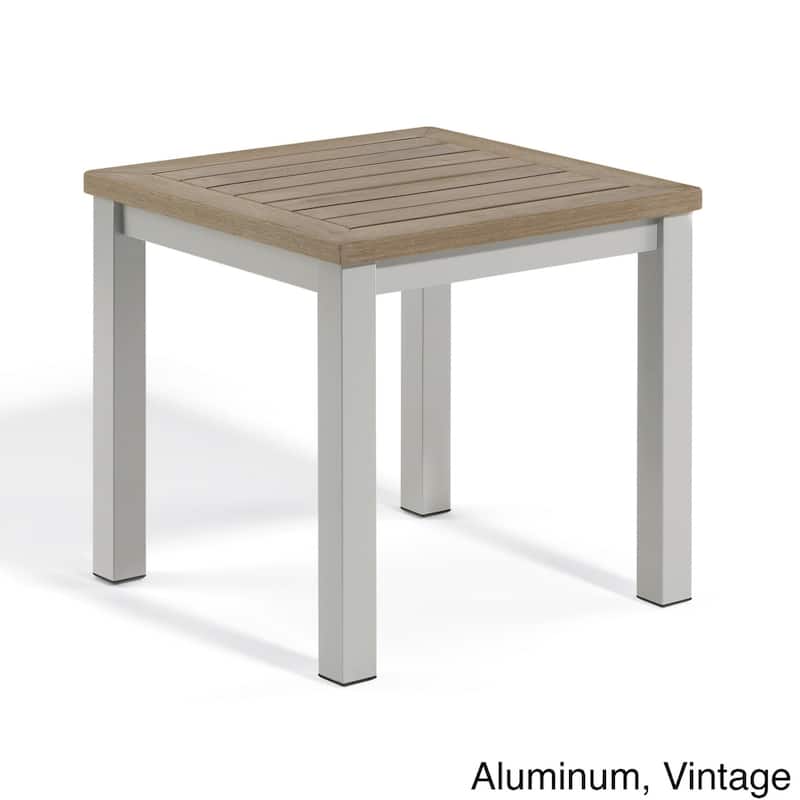 Oxford Garden Travira End Table - Aluminum/Vintage