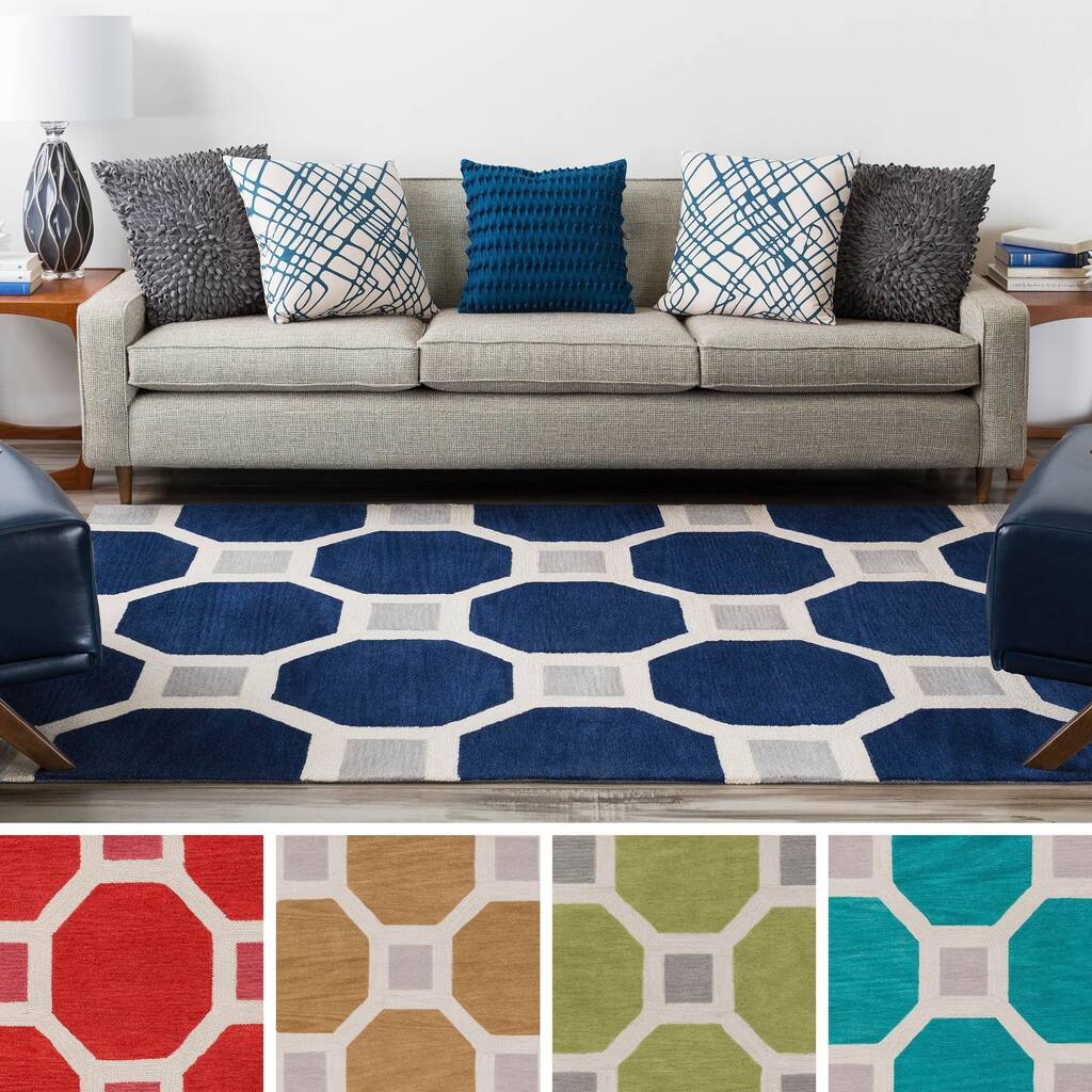 Hand-Tufted Crewe Moroccan Trellis Area Rug