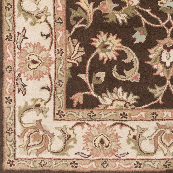 Hand-Tufted Askern Border Wool Area Rug - 3'6" Round