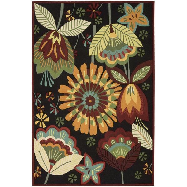 Rug Squared Laurel Black Rug - 5' x 7'6"