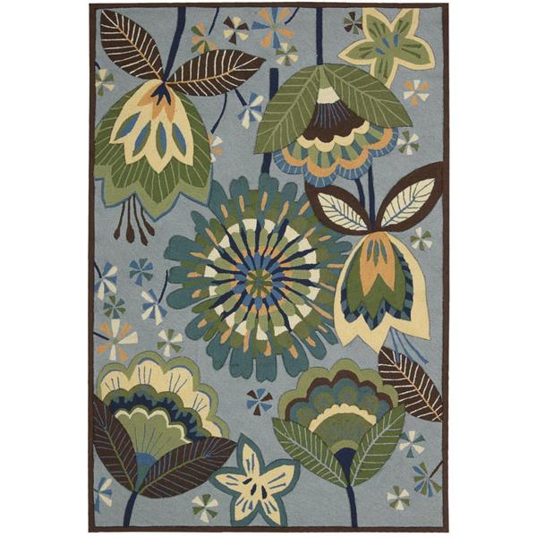 Rug Squared Laurel Aqua Rug - 5' x 7'6"