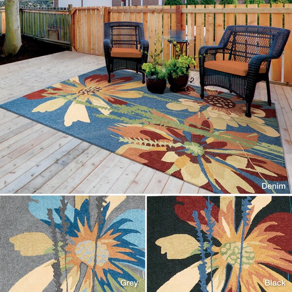 Rug Squared Melbourne Floral Indoor/Outdoor Area Rug (5' x 7'6) - 5' x 7'6"