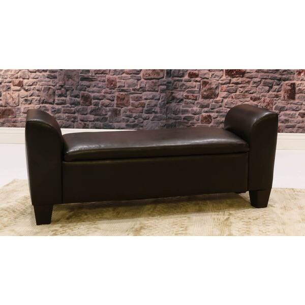 Shop Somette Claire 55 Inch Bonded Leather Storage Bench Free