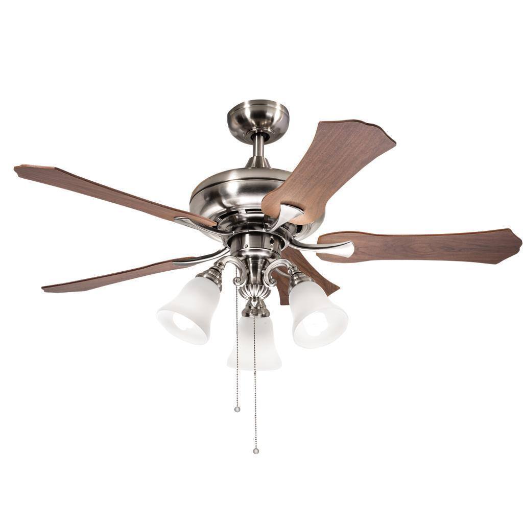 Kichler Lighting Traditional Brushed Nickel 52 inch Ceiling Fan with 3-light Kit and Reversable Blades