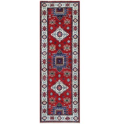 Handmade One-of-a-Kind Kazak Wool Rug (Afghanistan) - 1'11 x 6'