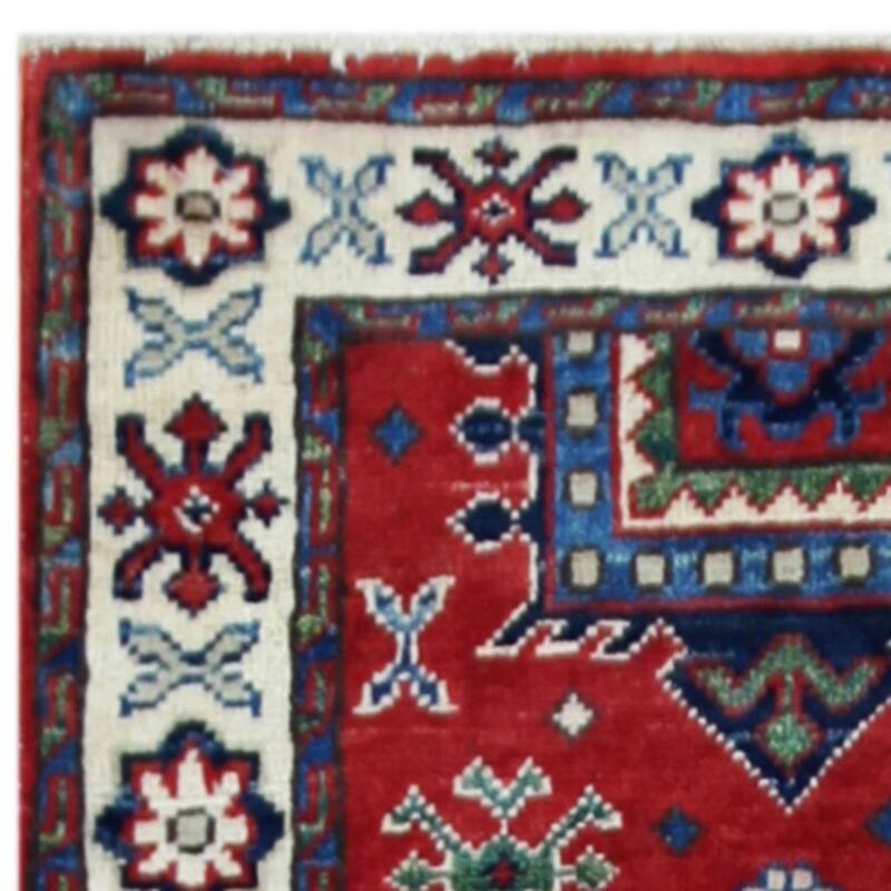 Handmade One-of-a-Kind Kazak Wool Rug (Afghanistan) - 1'11 x 6'