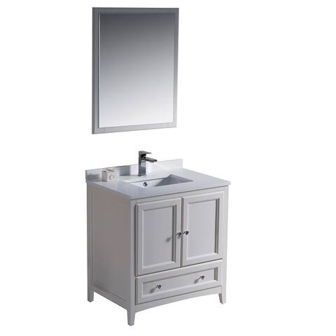 Fresca Oxford 30-inch Antique White Traditional Bathroom Vanity
