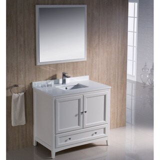 Fresca Oxford 36-inch Antique White Traditional Bathroom Vanity