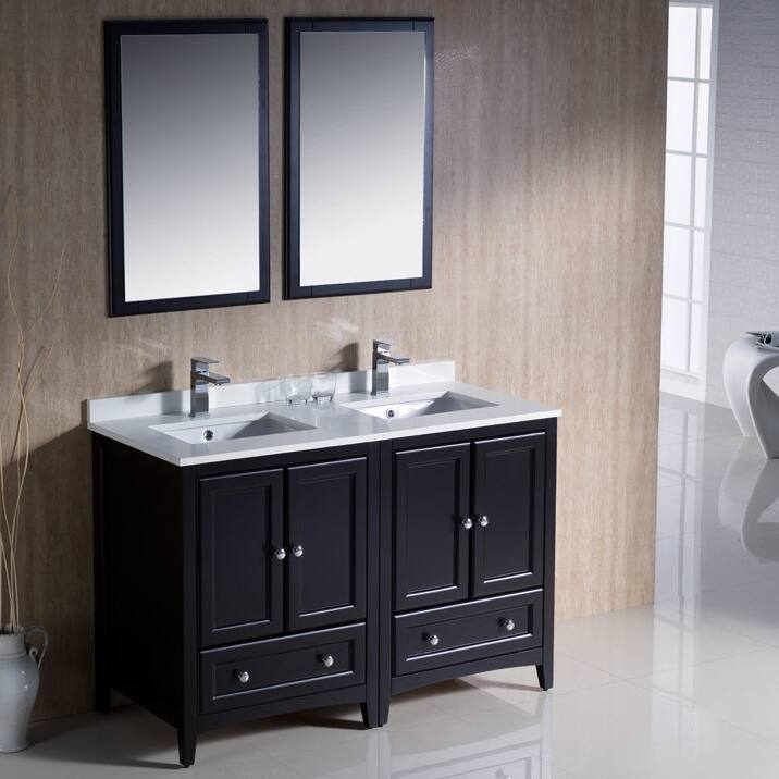 Fresca Oxford 48-inch Espresso Traditional Double Sink Bathroom Vanity