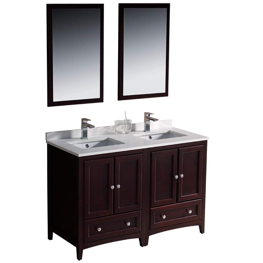Fresca Oxford 48-inch Mahogany Traditional Double Sink Bathroom Vanity