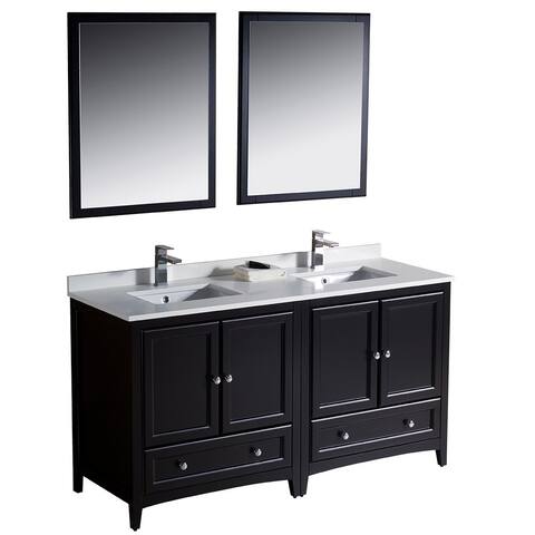 Fresca Oxford 60-inch Espresso Traditional Double Sink Bathroom Vanity