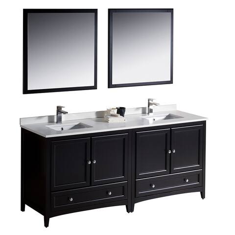 Fresca Oxford 72-inch Espresso Traditional Double Sink Bathroom Vanity