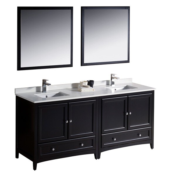 Fresca Oxford 72-inch Espresso Traditional Double Sink Bathroom Vanity