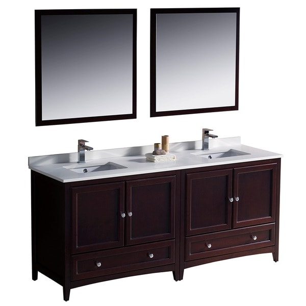 Fresca Oxford 72-inch Mahogany Traditional Double Sink Bathroom Vanity