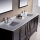 preview thumbnail 5 of 12, Fresca Oxford 84-inch Espresso Traditional Double Sink Bathroom Vanity with Side Cabinet