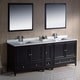 preview thumbnail 2 of 12, Fresca Oxford 84-inch Espresso Traditional Double Sink Bathroom Vanity with Side Cabinet
