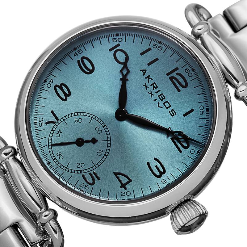Akribos XXIV Women's Quartz Multifunction Stainless Steel Silver-Tone Bracelet Watch