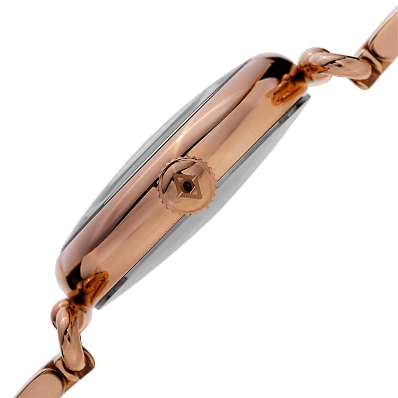 Akribos XXIV Women's Quartz Multifunction Stainless Steel Rose-Tone Bracelet Watch