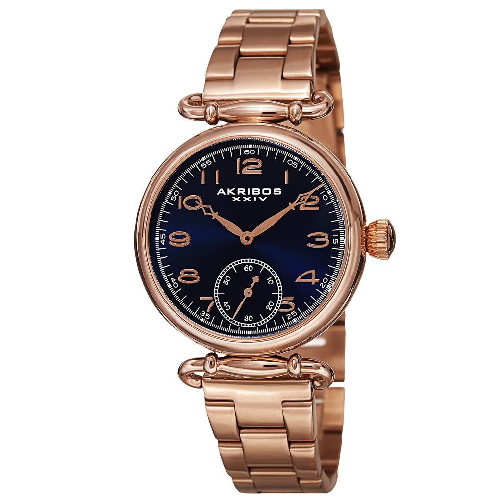 Akribos XXIV Women's Quartz Multifunction Stainless Steel Rose-Tone Bracelet Watch
