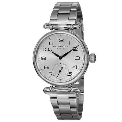 Akribos XXIV Women's Quartz Multifunction Stainless Steel Silver-Tone Bracelet Watch