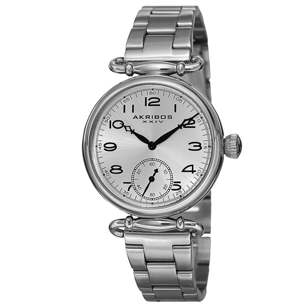 Akribos XXIV Women's Quartz Multifunction Stainless Steel Silver-Tone Bracelet Watch