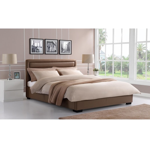 DHP Manhattan Premium Taupe Faux Leather Bed