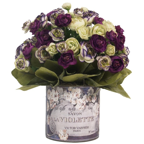 Shop Purple and White Ranunculus Silk Flowers in French ...