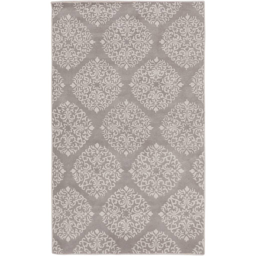 Hand-Tufted Addie Damask Wool Area Rug