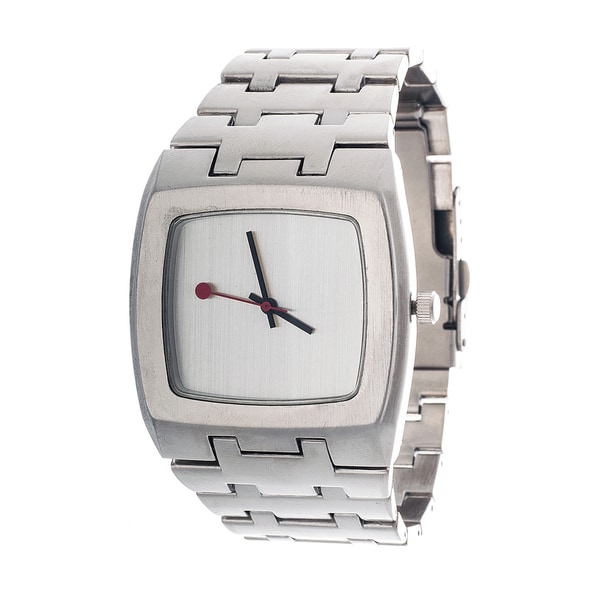 Via Nova Mens Elegant Silvertone Square Case Watch   17125616