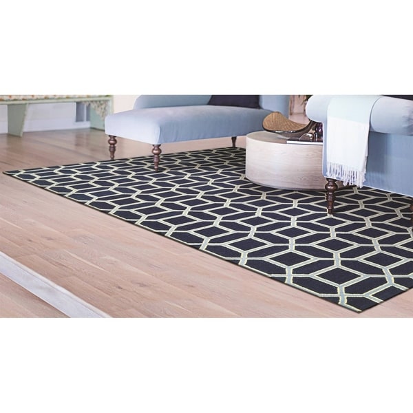 Couristan Bowery Havemeyer/Sapphire-Sky Blue Wool Area Rug - 3'4" x 5'4"