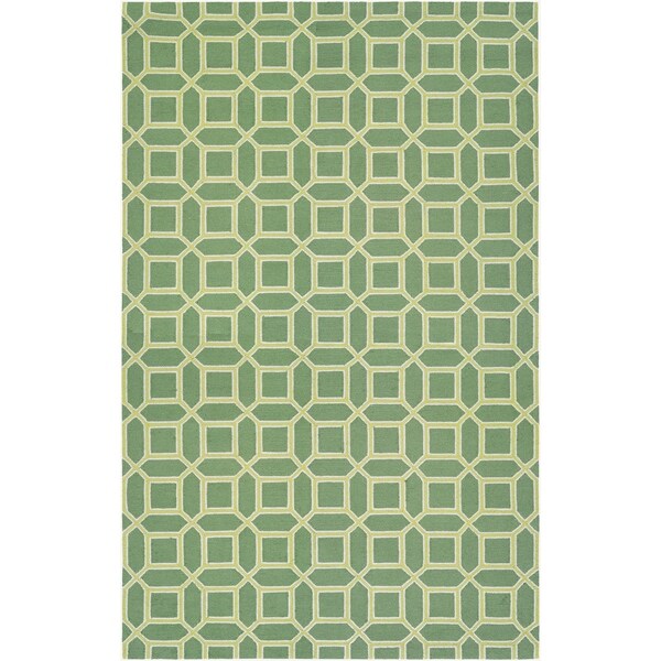 Couristan Bowery Havemeyer/Fern-Yellow Wool Area Rug - 3'4" x 5'4"