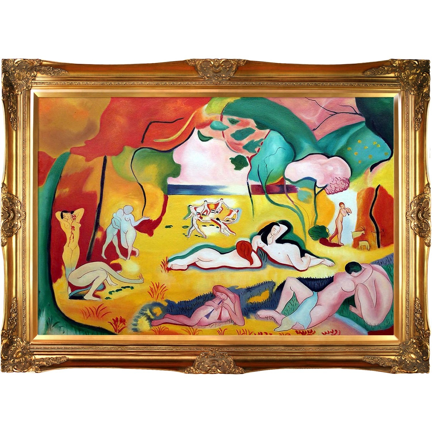 La Pastiche Henri Matisse 'The Joy of Life' Hand Painted Framed