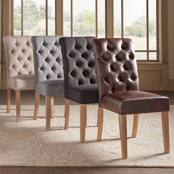 Shop Benchwright Premium Tufted Rolled Back Parsons Chairs