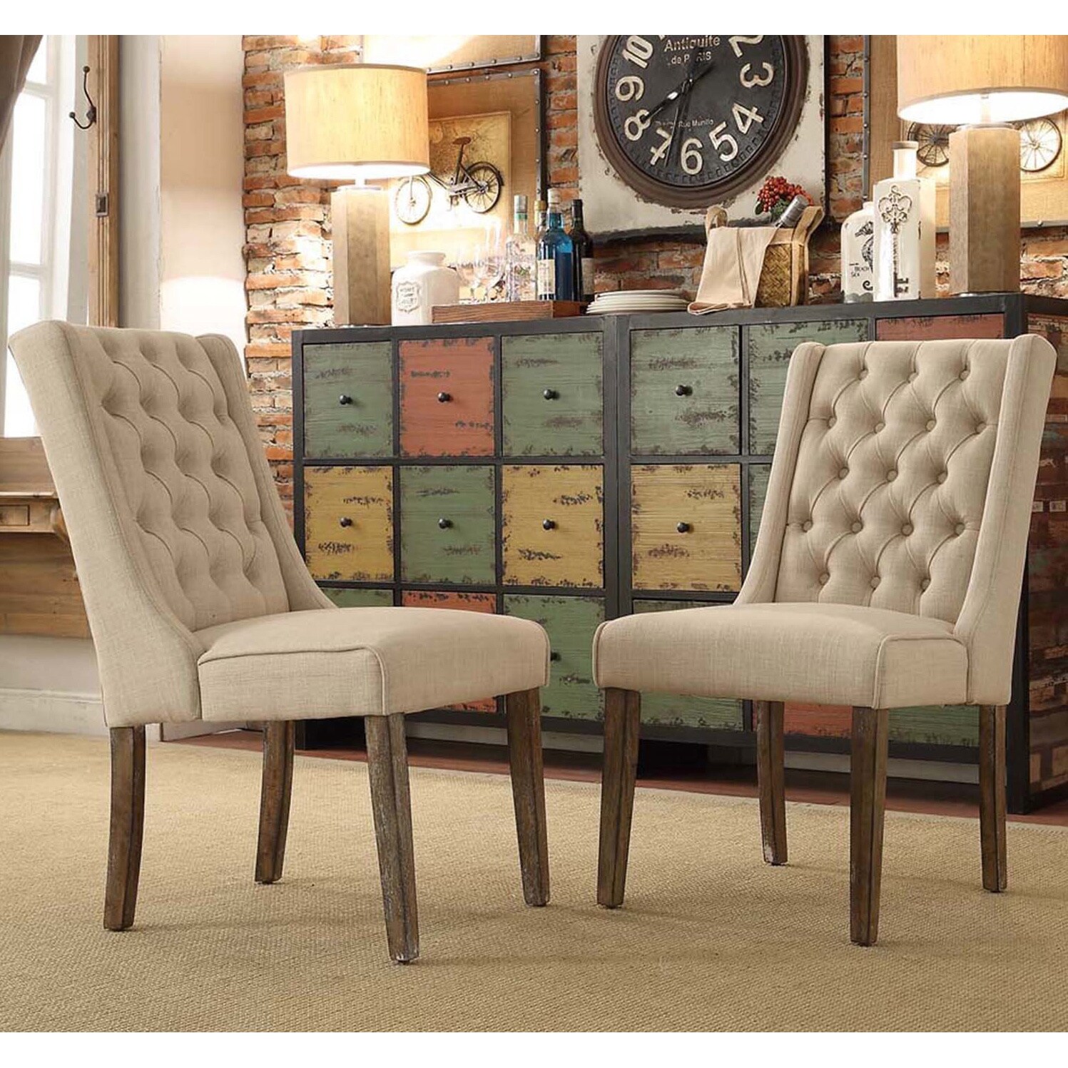 Shop Evelyn Tufted Wingback Hostess Chairs (Set of 2) by iNSPIRE Q