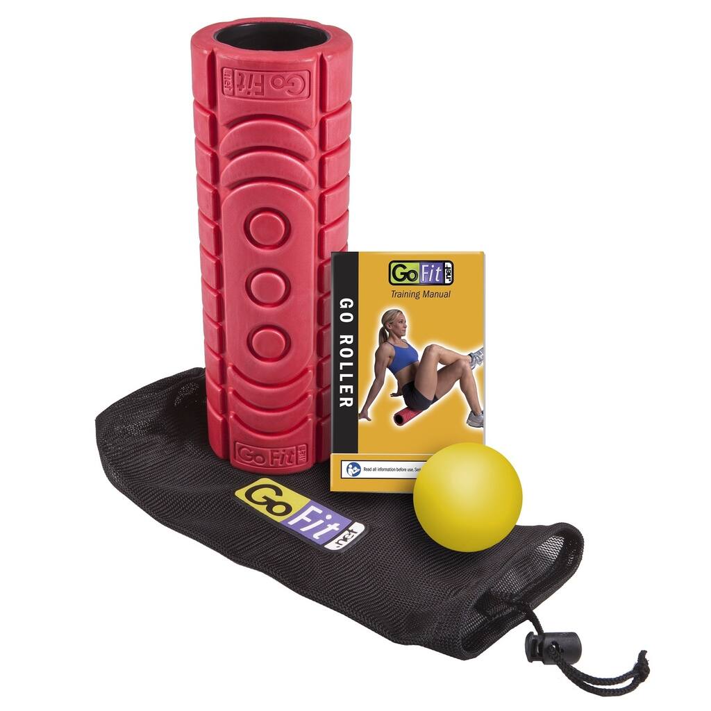 GoFit Go-roller Travel Roller with Trigger Therapy Ball - Red