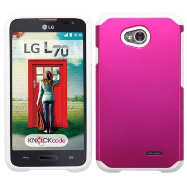 Insten Plain Hard PC/ Silicone Hybrid Phone Case Cover For LG Optimus