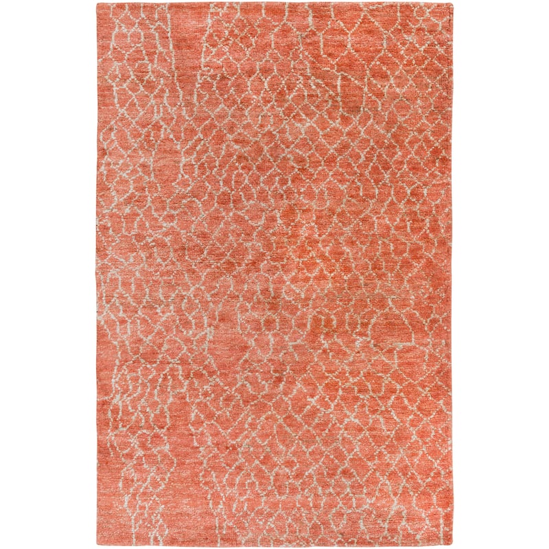 Hand-Knotted Frances Abstract Jute Area Rug - 8' x 11' - Red
