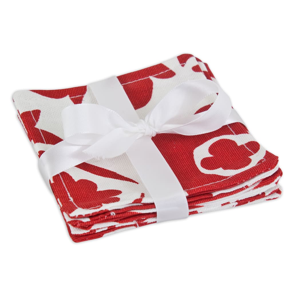 Suzani LipstickTopstiched Coasters (Set of 6)