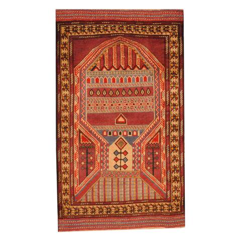 Handmade One-of-a-Kind Balouchi Wool Rug (Afghanistan) - 2'8 x 4'7