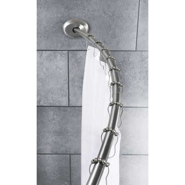 Maytex Smart Rod Dual Mount Curved Shower Curtain Rod - Brushed nickel