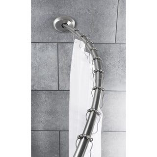Maytex Smart Rod Dual Mount Curved Shower Curtain Rod Brushed