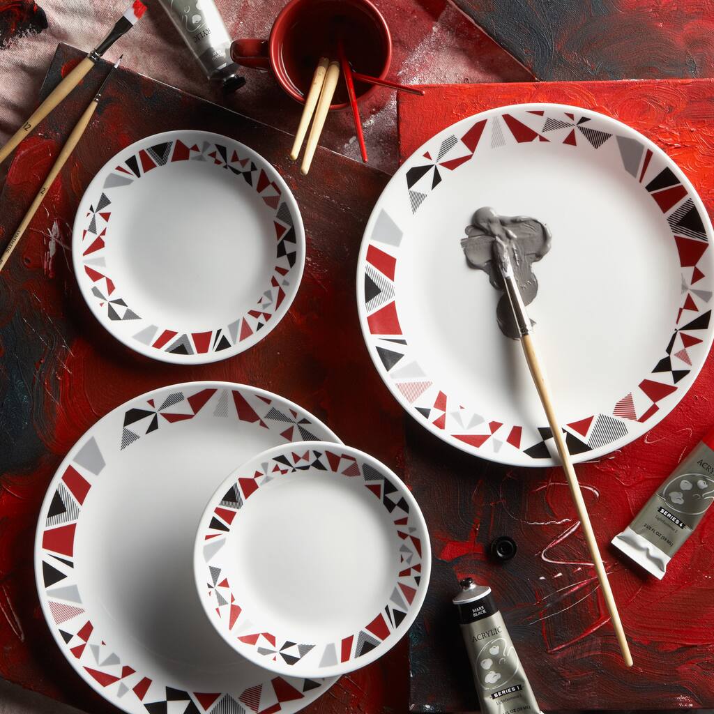 Corelle Livingware 16-piece Set Mosaic Red