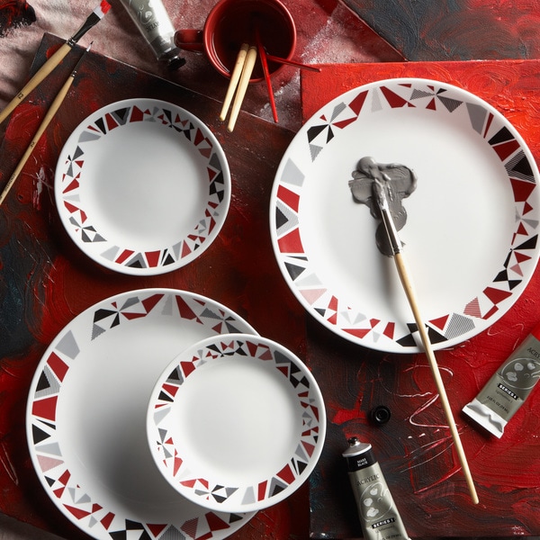 Shop Corelle Livingware 16-piece Set Mosaic Red - Free Shipping ... Shop Corelle Livingware 16-piece Set Mosaic Red - Free Shipping ...