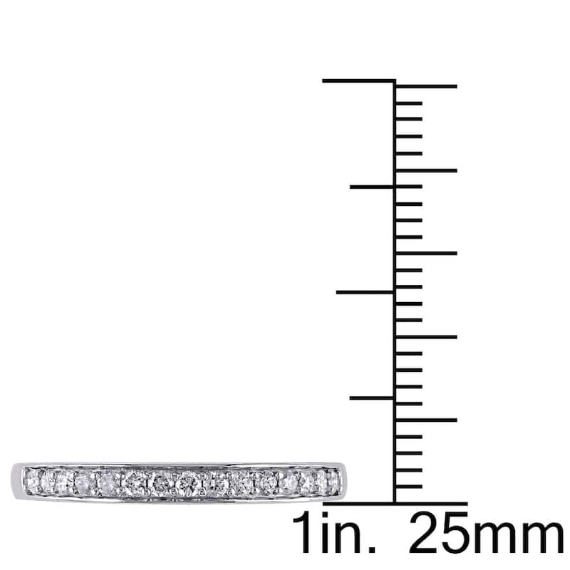 Miadora 10k White Gold 1/4ct TDW Diamond Anniversary Stackable Wedding Band Ring