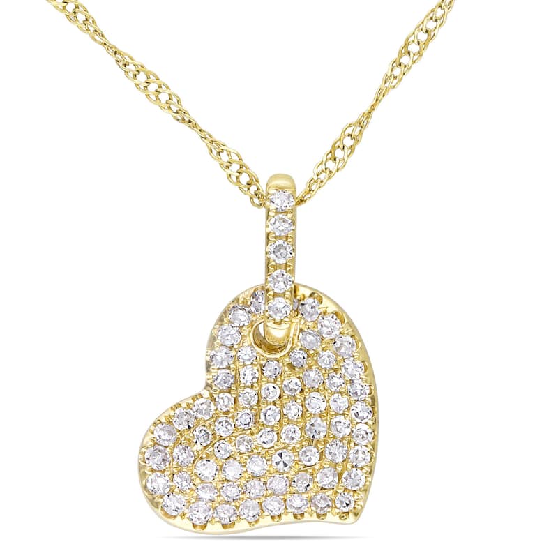 Miadora 14k Gold 1/4ct TDW Diamond Heart Necklace
