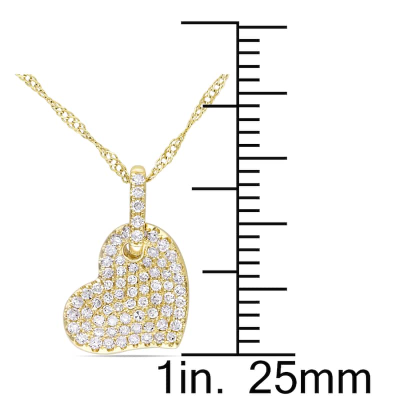 Miadora 14k Gold 1/4ct TDW Diamond Heart Necklace