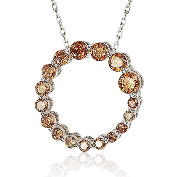 Suzy Levian Sterling Silver Cubic Zirconia Circle Journey Necklace