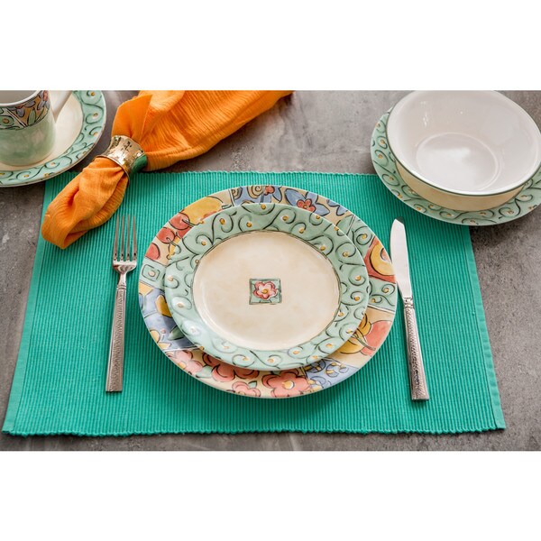 Corelle Impressions Watercolors Stoneware and Glass 16-piece Dinnerware Set