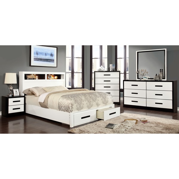 Furniture of America Seleness II Modern 4 piece Duo Tone Bedroom Set